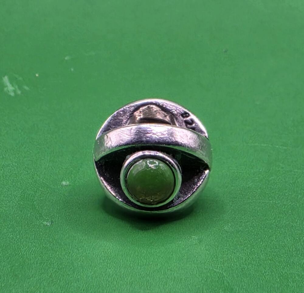 Retired Pandora 790127PE Peridot Eye Charm 925 ALE Sterling Silver